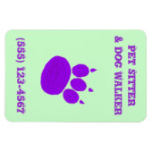 Pet Sitter & Dog Walker Paw Print Magneet (Horizontaal)
