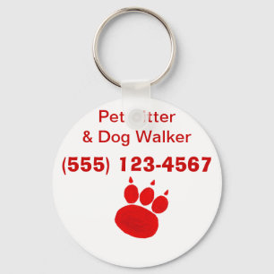 Pet Sitter & Dog Walker Paw Print Sleutelhanger