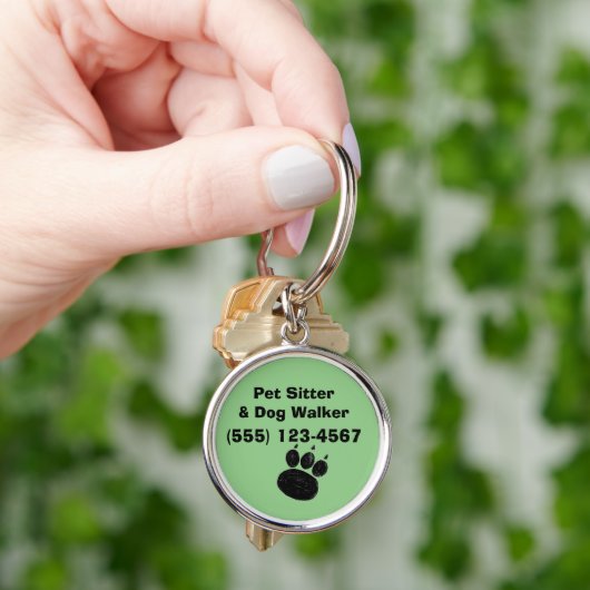 Pet Sitter & Dog Walker Paw Print Sleutelhanger (Hand)