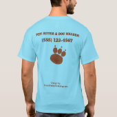 Pet Sitter & Dog Walker Paw Print T-shirt (Achterkant)