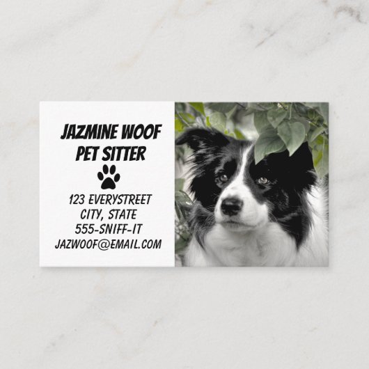 Pet Sitter Dog Walker Visitekaartje (Voorkant)