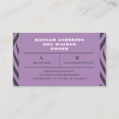 Pet Sitter Dog Walking Animal Care Paars Visitekaartje (Achterkant)