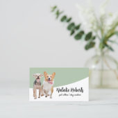Pet Sitter Dog Walking Pet Boutique Sage Green Visitekaartje (Staand voorkant)