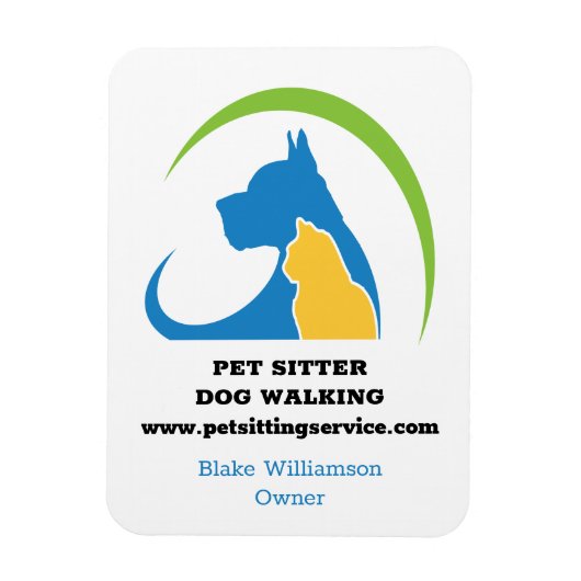 Pet Sitter Dog Walking Service Magneet (Verticaal)