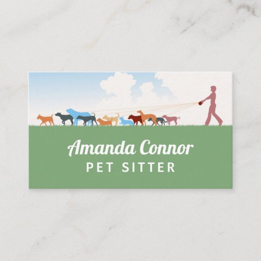 Pet Sitter Dog Walking Service Visitekaartje (Voorkant)