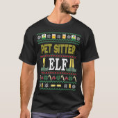 Pet sitter Elf Funny kerstcadeau T-Shirt (Voorkant)