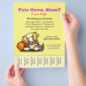 Pet Sitter en Golden Retriever Scheurplaat Flyer (Hand)