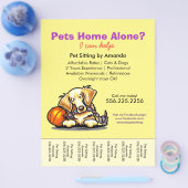 Pet Sitter en Golden Retriever Scheurplaat Flyer (Enkel)