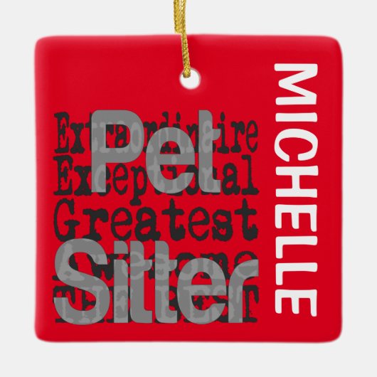 Pet Sitter Extraordinaire CUSTOM Keramisch Ornament (Voorkant)