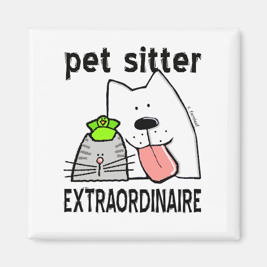 Pet Sitter Extraordinaire Magneet (Voorkant)