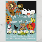 Pet Sitter Flyer veel verkuilde dieren (Voorkant)
