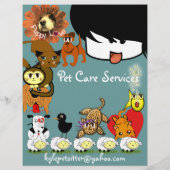 Pet Sitter Flyer veel verkuilde dieren (Achterkant)