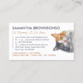 Pet Sitter Funny Calico Cat Visitekaartje (Achterkant)
