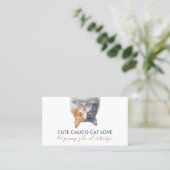 Pet Sitter Funny Calico Cat Visitekaartje (Staand voorkant)