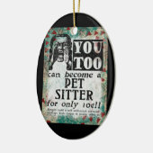 Pet Sitter - Funny  Retro Keramisch Ornament (Links)