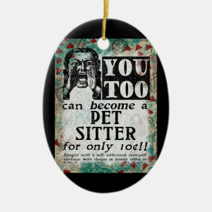 Pet Sitter - Funny  Retro Keramisch Ornament