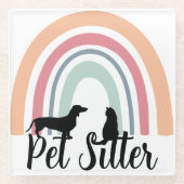 Pet Sitter Glazen Onderzetter (Voorkant)