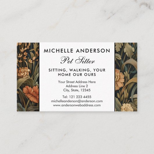 Pet Sitter Goldendoodle Puppy Elegant Visitekaartje (Voorkant)