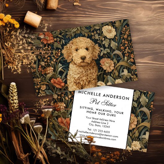 Pet Sitter Goldendoodle Puppy Elegant  Visitekaartje