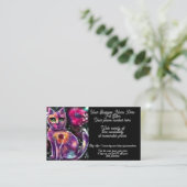 Pet Sitter grillige Abstracte Bloemen Kitty Cat Visitekaartje (Staand voorkant)