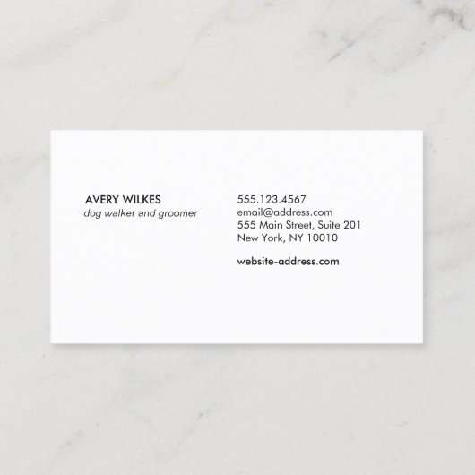 Pet Sitter & Groomer Dog Heart Paw Holographic Visitekaartje (Achterkant)