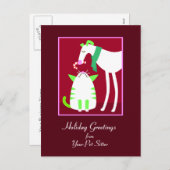 Pet Sitter Holiday Briefkaart (Voorkant / Achterkant)