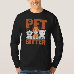 Pet Sitter Hond Grafisch Huisdier Zittende Dierlij T-shirt