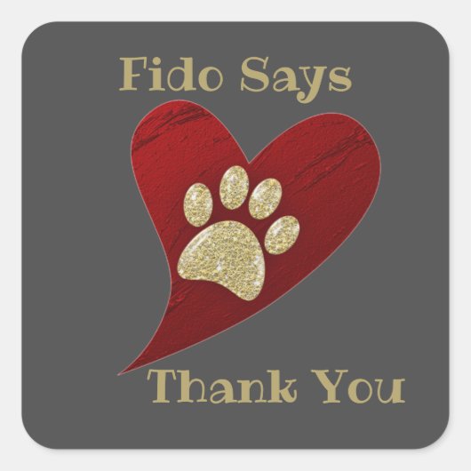 Pet Sitter Hond Walker Dank u hartelijke waarderin Vierkante Sticker (Voorkant)