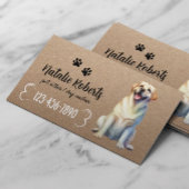 Pet Sitter Hond Wandelen Gelukkig Labrador Rustiek Visitekaartje