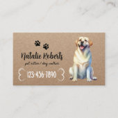 Pet Sitter Hond Wandelen Gelukkig Labrador Rustiek Visitekaartje (Voorkant)