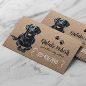 Pet Sitter Hond Wandelen Zwart Labrador Rustieke K Visitekaartje