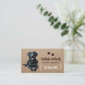 Pet Sitter Hond Wandelen Zwart Labrador Rustieke K Visitekaartje (Staand voorkant)