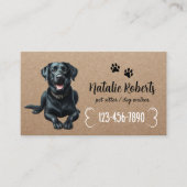 Pet Sitter Hond Wandelen Zwart Labrador Rustieke K Visitekaartje (Voorkant)