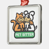 Pet Sitter (kat en hond) Metalen Ornament (Links)