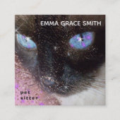 Pet Sitter Leuke Kattenfoto Vierkante Visitekaartje (Voorkant)