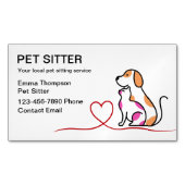 Pet Sitter Magnetische Visitekaartjes Trendy Ontwe Magnetisch Visitekaartje (Voorkant)