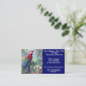 Pet Sitter Parrot Bird Oerwoud Flowers Floral Blue Visitekaartje (Staand voorkant)