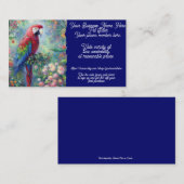 Pet Sitter Parrot Bird Oerwoud Flowers Floral Blue Visitekaartje (Voorkant / Achterkant)