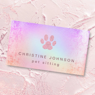 Pet Sitter Paw Print logo Visitekaartje