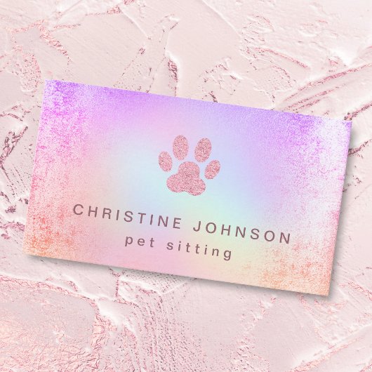 Pet Sitter Paw Print logo Visitekaartje