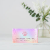 Pet Sitter Paw Print logo Visitekaartje (Staand voorkant)