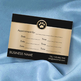 Pet Sitter Pet Salon Gold Paw Logo Benoeming Afsprakenkaartje