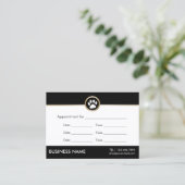 Pet Sitter Pet Salon Modern Paw Logo Benoeming Afsprakenkaartje (Staand voorkant)