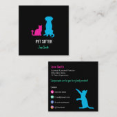 Pet Sitter/Pet Sitting Vierkant Visitekaartje (Voorkant / Achterkant)