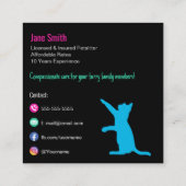 Pet Sitter/Pet Sitting Vierkant Visitekaartje (Achterkant)