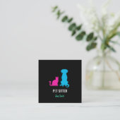 Pet Sitter/Pet Sitting Vierkant Visitekaartje (Staand voorkant)