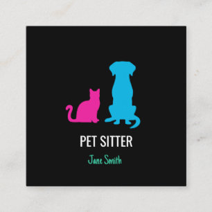 Pet Sitter/Pet Sitting Vierkant Visitekaartje