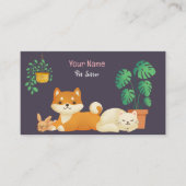 Pet Sitter/Pet Sitting Visitekaartje Cute Animals (Voorkant)