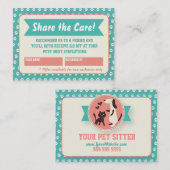 Pet Sitter Reference Kaart - (Voorkant / Achterkant)