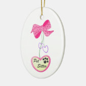Pet Sitter (roze gevaar) Keramisch Ornament (Links)